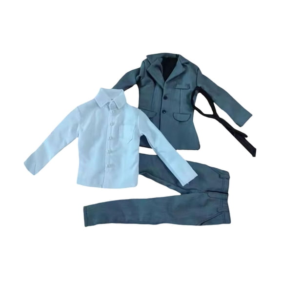 Xuanheng Vêtements pour Figurines Masculines 1/6 Manteau Pantalon Chemise Costume pour Figurines d'Action 12 Pouces, Gris