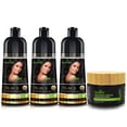 thumbnail image 1 of Herbishh Ultimate Hair Color Shampoo Kit for Grey Hair (3pcs Shampoo Dye +1 Argan Hair Mask) Smooth and Long Lasting, Men & Women, Easy & Quick to Use-Combo4 (Black), 1 of 5