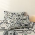 thumbnail image 3 of Orylavena Gray Green Money Print Microfiber Fitted Sheet Set, Twin, 3-Piece, 3 of 4