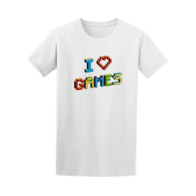 I Love Games Vintage Pixel Quote Tee Men's -Image by Shutterstock