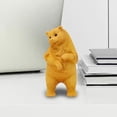 thumbnail image 3 of Estatuilla de oso de madera, estatua de Animal en miniatura, adorno creativo de mesa, escultura tallada en madera para estante, entrada a la sala de, 3 of 8