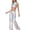 White, variant on Women's Metallic Outfits 2 Piece Shiny Sets Shinny Sleeveless High Neck Crop Top High Waist Sweatpants Holographic Jogger Hip Hop 2PCS Clubwear Matching Sets for Party