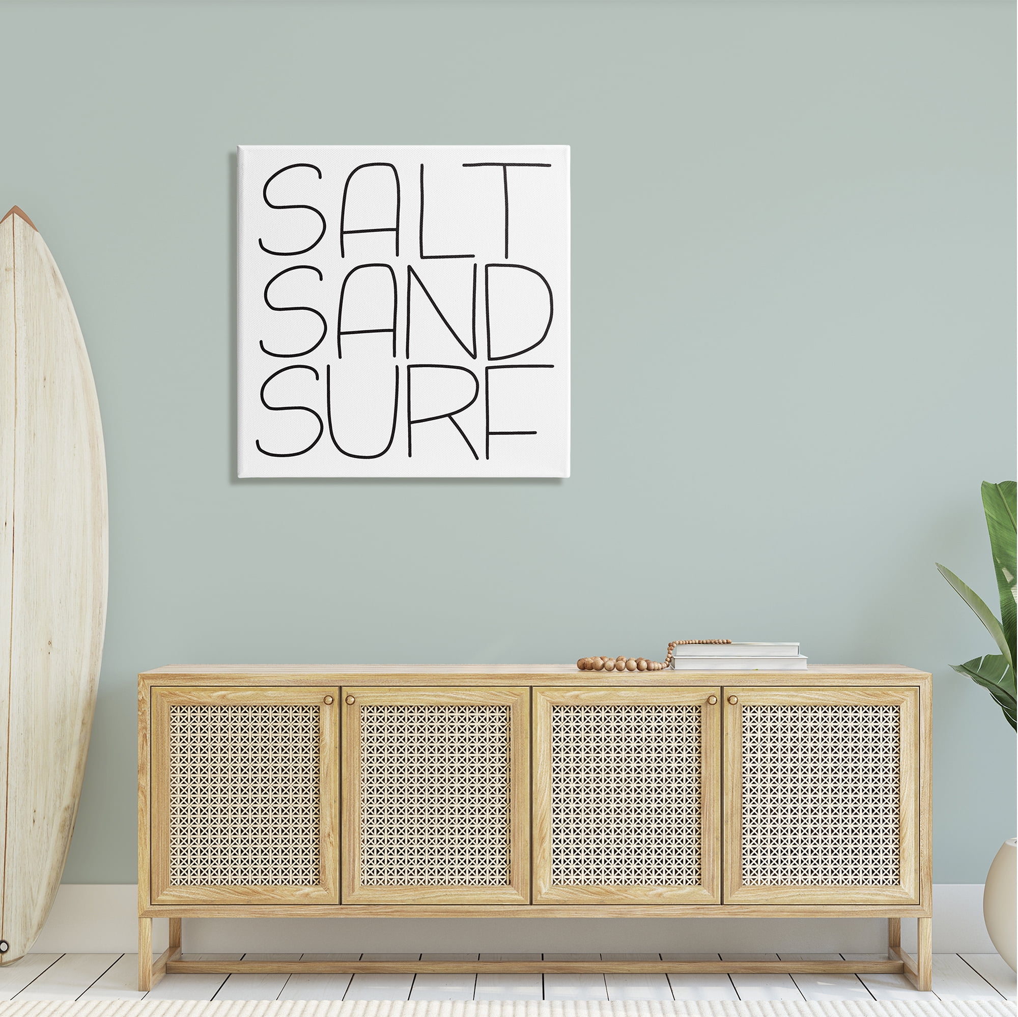 Stupell Industries Salt Sand Surf Beach Sports Calligraphy Phrase Graphic Art Gallery Wrapped Canvas Print Wall Art, Design by Leah Bisch