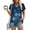 004 Blue, variant on Oplxuo Tops for Women 2025 Summer Boho Floral Print T Shirts Short Sleeve V Neck Blouses Beach Vacation Clothes