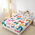 thumbnail image 4 of Homewish Cute Ribbon Bowknot Twin Sheet Sets 3pcs for Teens Adults Female,Colorful Bow Twin Fitted Sheet Microfiber,Dreamy Princess Breathable Flat Sheet,Super Cozy Room Decor, 4 of 7