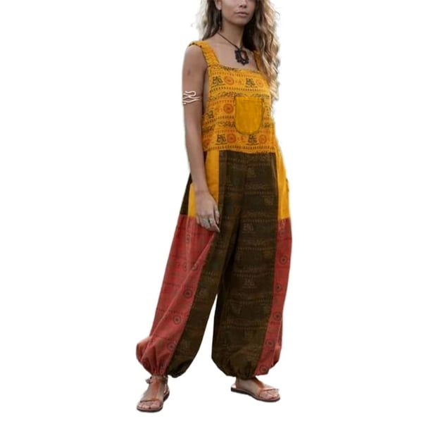 huren Kietelen wij Loalirando Plus Size Wide Leg Hippie Overalls for Women Baggy Harem Jumpsuit  Rompers - Walmart.com