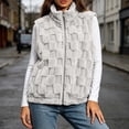 thumbnail image 5 of QATAINLAV Women's Fleece Sherpa Vest Winter Fuzzy Fluffy Checkered Plaid Sleeveless Zip Up Jacket with Pockets, 5 of 8