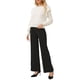 thumbnail image 2 of Suéter casual de manga larga con volantes para mujer INSPIRE CHIC, cuello redondo, tejido acanalado, pulóver de otoño, talla XL, blanco, 2 of 5