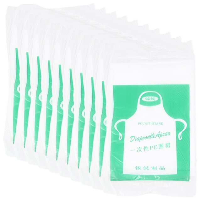 100pcs Waterproof Disposable Plastic Aprons for Kitchen Cooking and Messy Activities Transparent