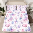 thumbnail image 2 of Castle Fairy Boys Girls Gradient Butterflies 4 Pieces Queen Sheet Sets,Dreamy Princess Ultra Soft Flat Sheet,Spring Garden Queen Fitted Sheet,Luxury Bedroom Decor, 2 of 7