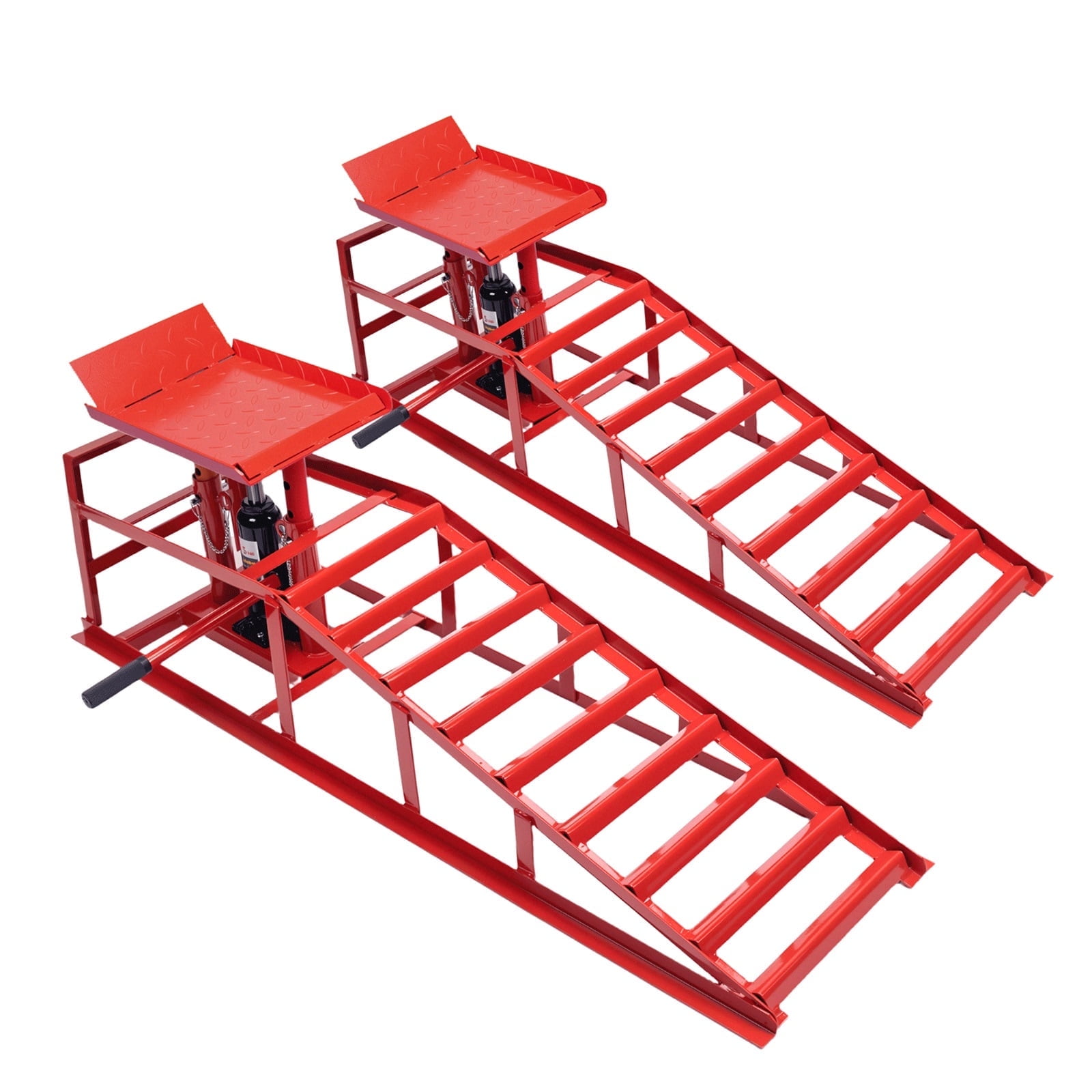 WheelX 2-Pack Hydraulic Car Ramps, Heavy-Duty Vehicle Ramps with 5T / 11000lbs Load Capacity, Portable Design for Effortless Oil Changes and Car Lifts, Perfect for Professional or Home Garage Use