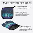 thumbnail image 3 of Yayeee Oven Mitts and Pot Holder Set of 2 Heat Resistant Kitchen Gloves Baking Hot Pad, Purple Moonlight Forest, 3 of 5