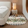 thumbnail image 3 of Round Area Rugs Collection 4 Ft, Christmas Non-Slip Residential Carpet, Winter Poinsettia Leaf Xmas Birds Eucalyptus Berry Indoor Crawling Mats Runner Rugs for Living Room/Dining Room/Bedroom, 3 of 8