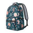 thumbnail image 2 of Pioneer Flower Floral Print Pattern Backpack for School, Cute School Bag with Adjustable Shoulder Straps and Padded Back, 15.3"x11"x7.1", 2 of 5