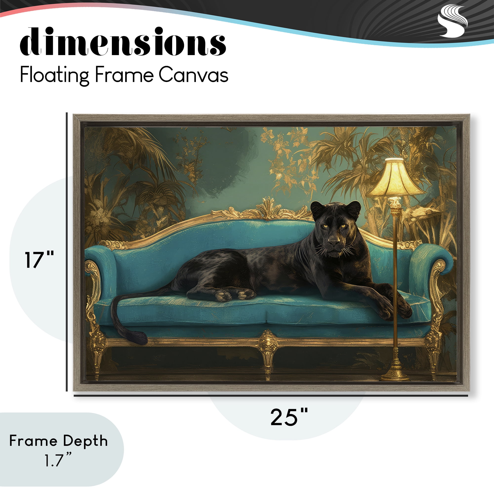 Stupell Industries Exotic Lounging Panther Brown Framed Floater Canvas Wall Art, design by Tina LeCour