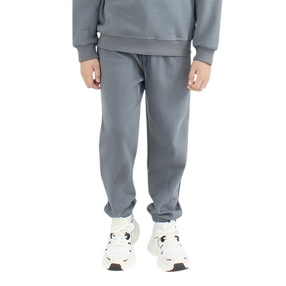 MEZZALL Boys Girls Solid Color Pants Jogger Sweatpants With Pockets Warm Kids Trousers Casual Pants Classic Child Slacks