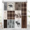thumbnail image 5 of Cabin Rustic Shower Curtain, Bear Deer Country Hunting Wild Animal Lodge Fabric Bath Curtains, Plaid Check Adventure Bathroom Curtain with Hooks Polyester, 72X72in, 5 of 5