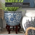 thumbnail image 5 of Red Lantern Large 22" Blue & White Floral Porcelain Fishbowl Planter, 5 of 6