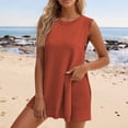 thumbnail image 2 of Siilsaa Women's Summer Sleeveless Sweater Sets Casual Knit Tunic Tops and Shorts 2 Piece Outfits Red,M, 2 of 4