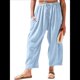 thumbnail image 3 of Pantalones Palazzo Harem Informales Holgados con Cordón para Mujer, para Verano, Playa, Viajes, Vacaciones, con Bolsillos. Azul XXL, 3 of 7