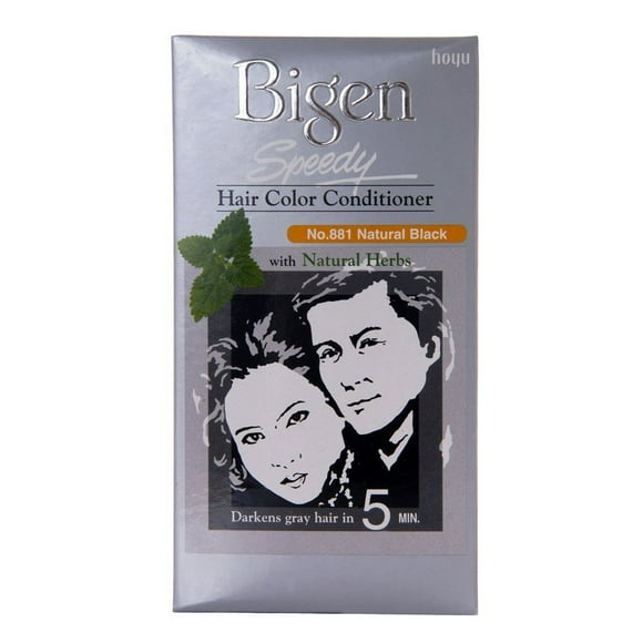 Bigen Speedy Hair Color Conditioner Natural Black No.881 with natural herbs Black hair shampoo