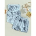 thumbnail image 4 of Arvbitana Baby Boys Tie Dye Print Outfits Sleeveless Hooded Tank Tops + Drawstring Shorts Summer Casual Tracksuit Clothes 2Pcs 0-3T, 4 of 8