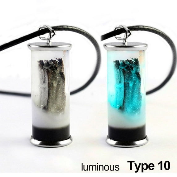 Gift Leather Rope Stone Lotus Landscaping Jewellery Luminous Drifting Jar Crystal Vial Necklace Wishing Bottle Pendant Lucky Charm TYPE 10