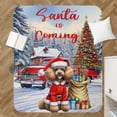 thumbnail image 4 of Santa is Coming Poodle Merry Christmas Xmas Noel Truck Tree Cozy Sherpa Blanket Poodles Dog Lover Gifts Idea Warm Soft Throw Blanket - 02023, 4 of 5
