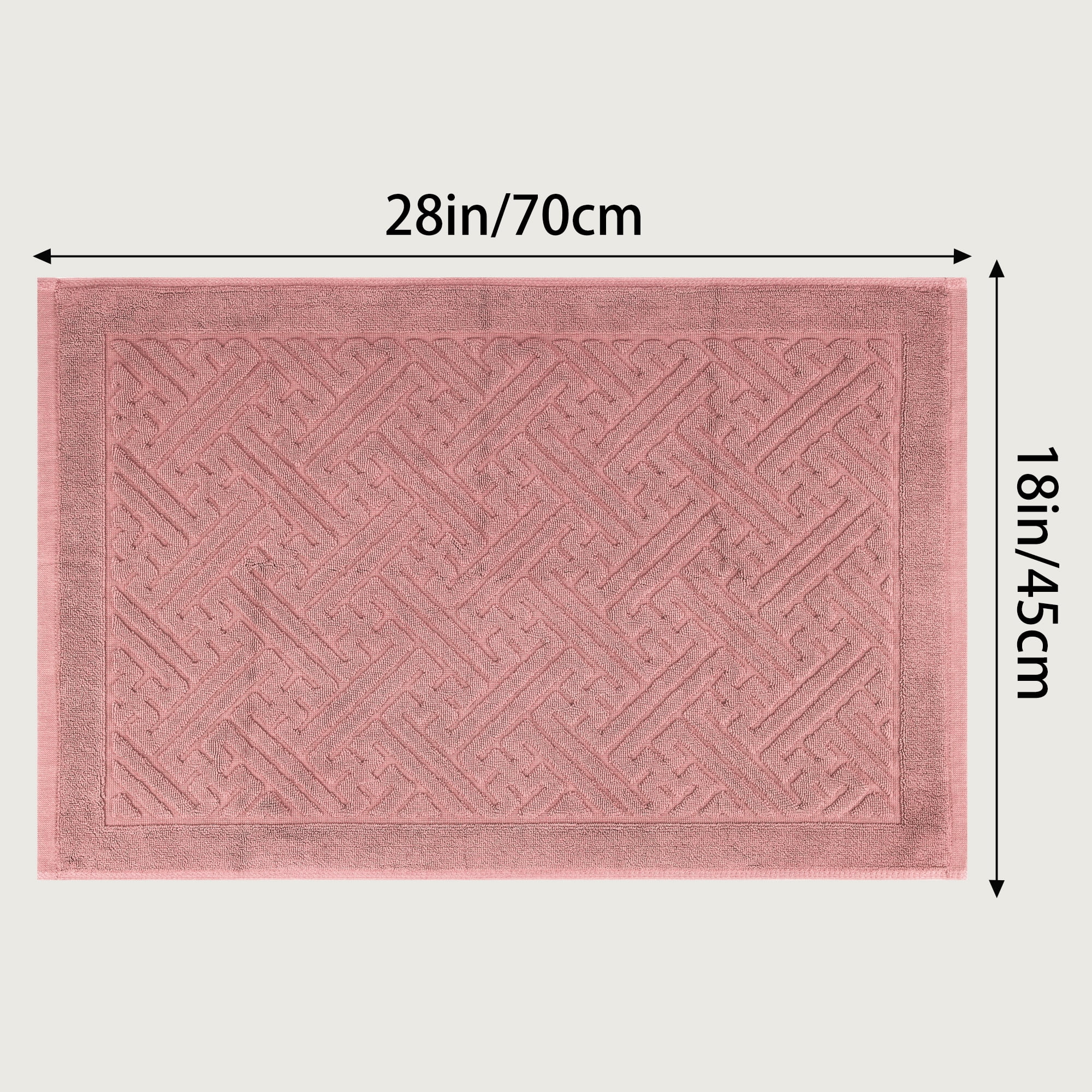 Unique Bargains Luxury Bath Mat Cotton Absorbent Hotel Spa Shower Floor Towel Pink