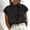 Black, variant on Womens Shirts Cotton Linen High Neck Cap Sleeve Casual Spring Summer T Shirts for Women Black Xl