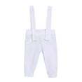 thumbnail image 3 of IBTOM CASTLE Baby Boys Baptism Christening Outfit Bowtie Romper Suspender Pants Birthday Wedding Party Tuxedo Formal Suit Ring Bearer Clothes Set 18-24 Months White, 3 of 8