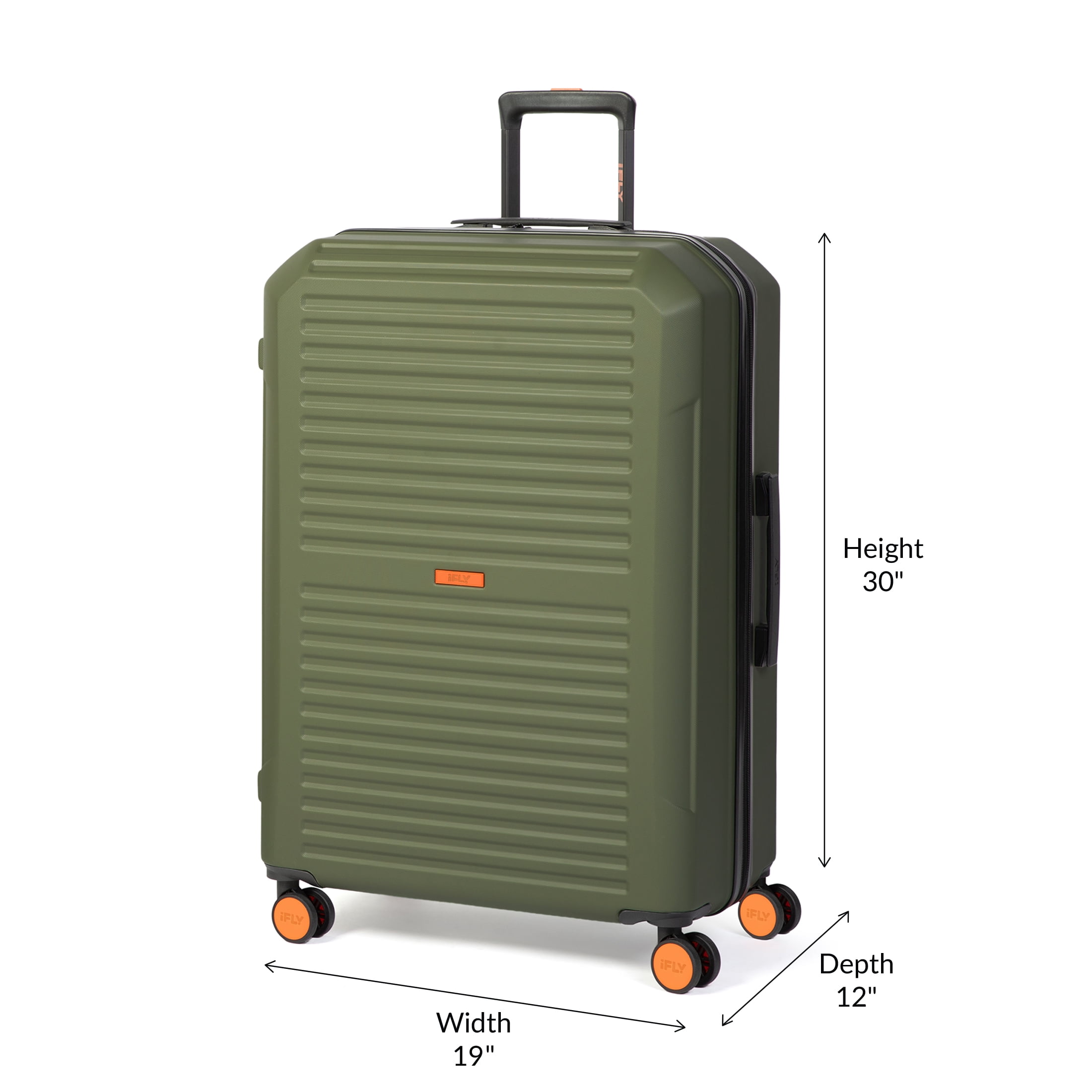 iFLY Venture 2-Piece Expandable Hardside Spinner Luggage Set , 20" Carry-on and 28" Checked Luggage, Olive