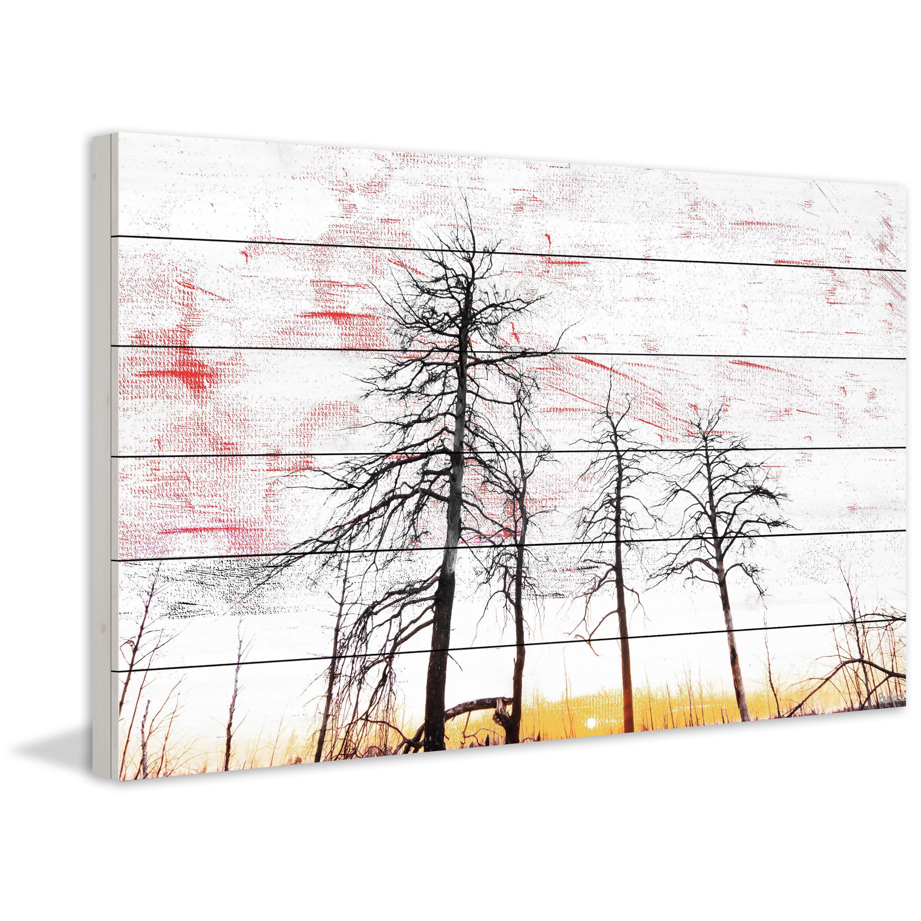 "Tall and Wispy" Painting Print on White Wood
