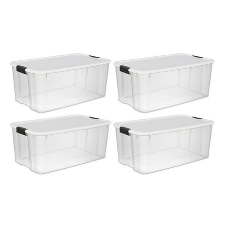 - Sterilite Large 116 Qt. Clear Ultra Latch Storage Container Box Tote (4 Pack)