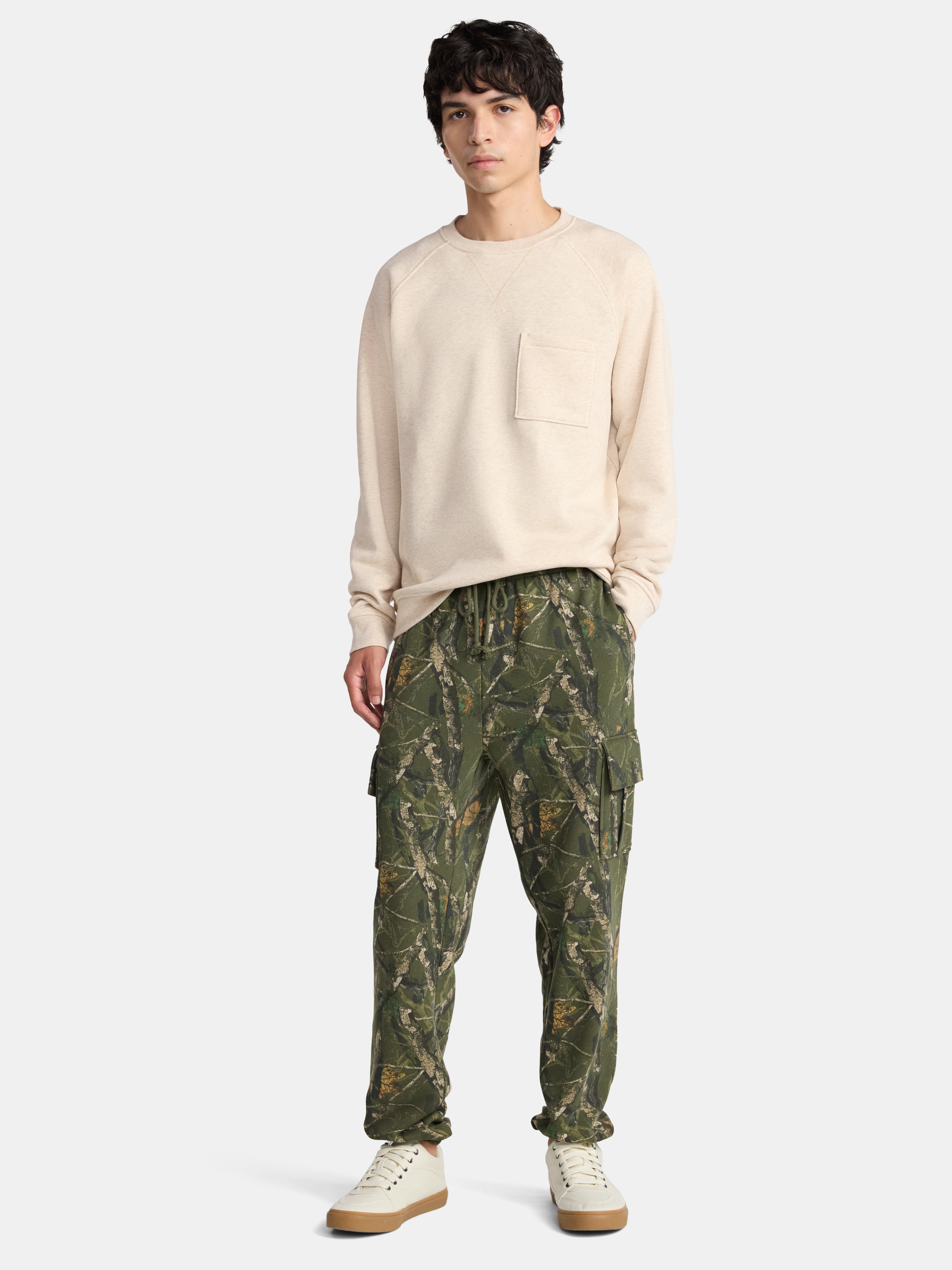 No Boundaries Fleece Cargo Jogger Pants, 30'' Inseam, Men's & Big Men's