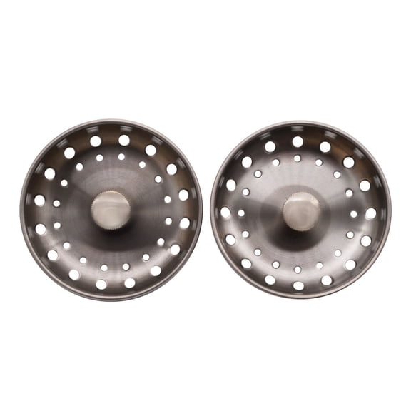 Westbrass D214S-2P-07 3-1/2" Stainless Steel Kitchen Sink Basket Strainer, Satin Nickel (2-Pack)