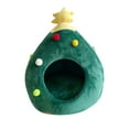 thumbnail image 2 of 18.90x15.75x15.75 Inch Christmas Tree Shaped Pet Bed with Half Closed Design - Warm Soft Winter House for Small Animals and Pets, 2 of 9
