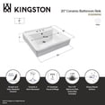 thumbnail image 5 of Kingston Brass EV2018W34 Concord 20-Inch Ceramic Console Sink Basin Only (4-Inch, 3-Hole) in White, 5 of 6