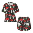 thumbnail image 2 of Yiaed Red Mushrooms Print Short Sleeve Pajama Sets for Women Casual Crew Neck 2 Piece Lounge Sets Women's Short-Sleeved Pajama-Large, 2 of 5