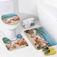 thumbnail image 4 of Seashell On The Beach Bathroom Sets with Shower Curtain And Rugs, Incl with 12 Hooks，Toilet Lid Oval Rug, 4 of 7