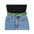 thumbnail image 4 of INSPIRE CHIC Thin Waist Belts for Women Rectangle Pin Buckle Skinny Leather Belt for Pants Dress Fit waist 78-95cm/30.7-37.4" Green, 4 of 4