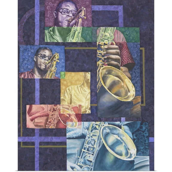 Great BIG Canvas | Rolled Charlsie Kelly Poster Print entitled Blue Note Jazz
