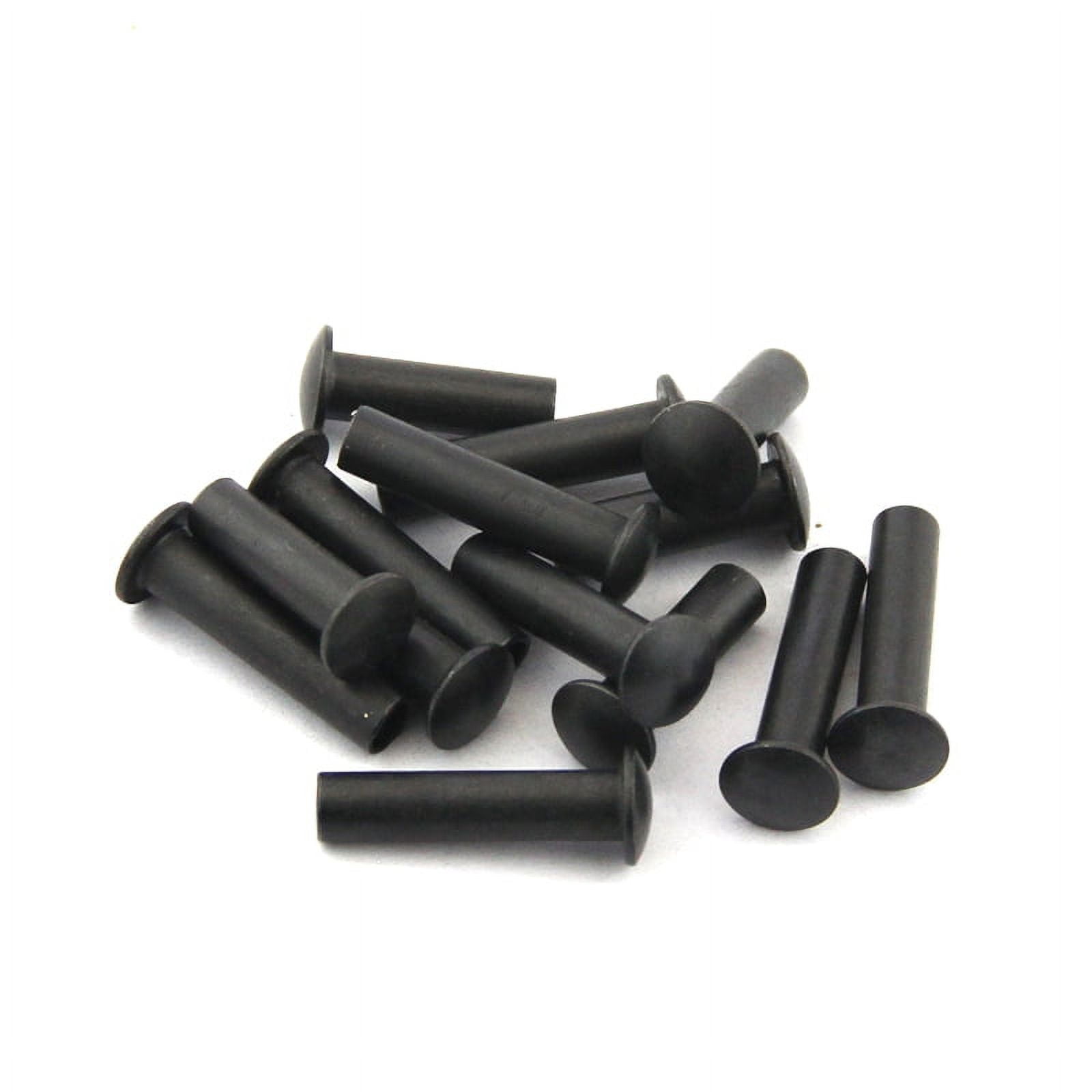 50 Piece Black Carbon Steel Dome Head Half Hollow Shank Rivets M3x14mm