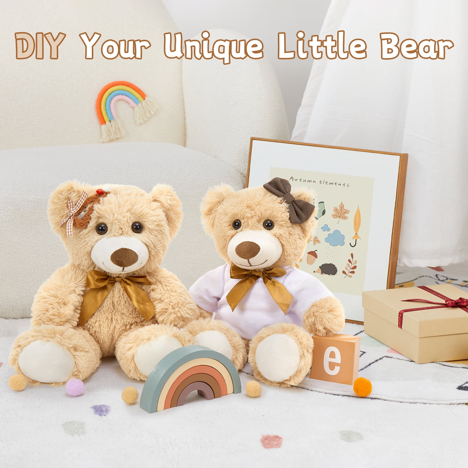 MorisMos 12 Packs Teddy Bear Baby Shower Bulk Teddy Bear Stuffed Animals