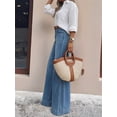 thumbnail image 6 of Women High Waisted Straight Leg Jeans Trendy Loose Denim Pants with Pockets Denim Blue S, 6 of 9
