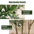 thumbnail image 2 of OLIVIVI Olive Trees Artificial Indoor, 5FT Tall Faux Olive Tree with White Tall Planter, Artificial Plants with Natural Wood Trunk and Lifelike Fruits for Home Office Decor, 2 of 10