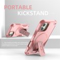 thumbnail image 4 of Allytechgroup for iPhone 16 Plus Case with Kickstand, Compatible with MagSafe Canera & Screen Huard Military Grade Drop Protection Shockproof Magnetic Cover for iPhone 16 Plus, Pink, 4 of 4