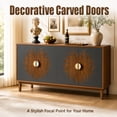 thumbnail image 5 of 63" Walnut Sideboard Cabinet with Carved Doors, Mid Century Modern Buffet Cabinet with Storage and Adjustable Shelf, Accent Credenza Cabinet for Dining Room Living Room Entryway, 5 of 10