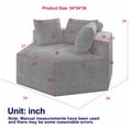 thumbnail image 2 of Chenille Sponge Single Sofa, Oversized Chaise Lounge, Fluffy Modern Sleeper Chair for Living Room, Lounge, Wide Armrest Lounge Chair Armchair with Pillow, No Assembly Required, 2 of 28