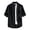 Black, variant on Mens Short Sleeve Button up Shirts Linen Cotton Beach Tops Spread Collar Plain Summer T Shirt with Pocket Black 4Xl